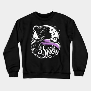 I Smell Snow - Silhouette with a Scarf Crewneck Sweatshirt